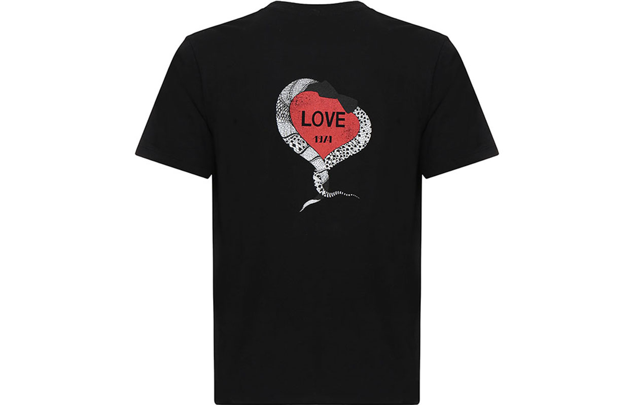 Order Saint Laurent Kaos Hitam SS18 Heart Back Graphic. 497188YB2MQ1004