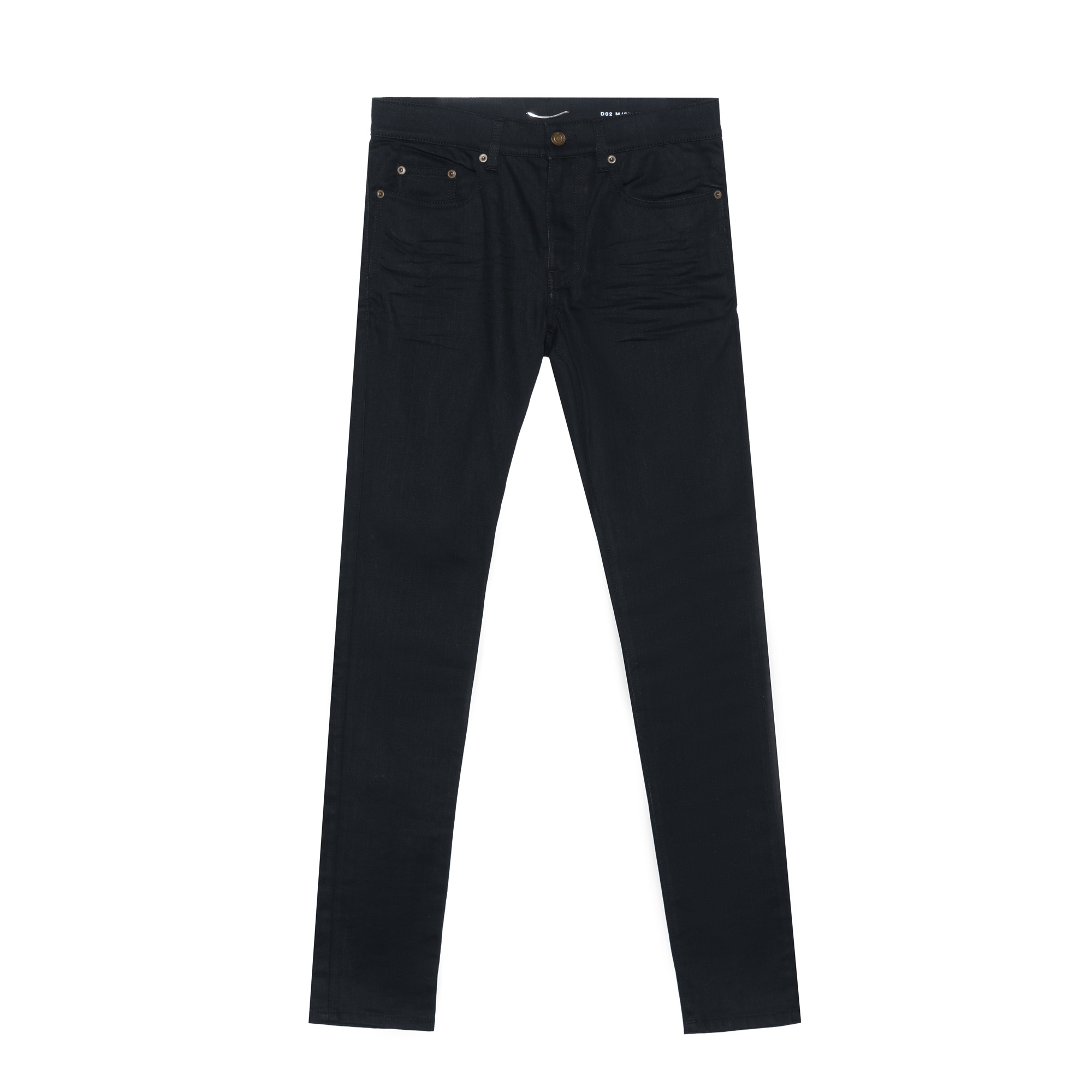 SAINT LAURENT SS21 D02 Skinny Fit Ruched Black Jeans Men 527389YO5001080