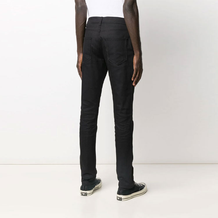 Sizing SAINT LAURENT SS21 D02 Skinny Fit Ruched Black Jeans Men 527389YO5001080