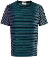 SAINT LAURENT SS21 Green Striped Cotton Crewneck Short Sleeve T-Shirt 648360YBYQ21051 SAINT LAURENT SS21 Green Striped Cotton Crewneck Short Sleeve T-Shirt 648360YBYQ21051
