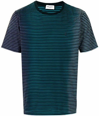 圣罗兰 SS21 绿色条纹短袖圆领棉质T恤 648360YBYQ21051 Buy 圣罗兰 SS21 绿色条纹短袖圆领棉质T恤 648360YBYQ21051