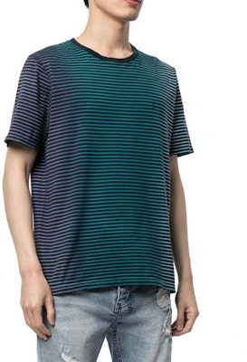 圣罗兰 SS21 绿色条纹短袖圆领棉质T恤 648360YBYQ21051 Lookbook 圣罗兰 SS21 绿色条纹短袖圆领棉质T恤 648360YBYQ21051