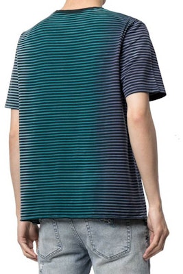 圣罗兰 SS21 绿色条纹短袖圆领棉质T恤 648360YBYQ21051 Shop 圣罗兰 SS21 绿色条纹短袖圆领棉质T恤 648360YBYQ21051