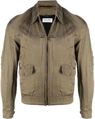 SAINT LAURENT SS21 Metallic Satin Raglan Zip Jacket for Men 637524Y1C173171 Buy SAINT LAURENT SS21 Metallic Satin Raglan Zip Jacket for Men 637524Y1C173171