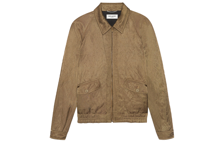 Order SAINT LAURENT SS21 Metallic Satin Raglan Zip Jacket for Men 637524Y1C173171
