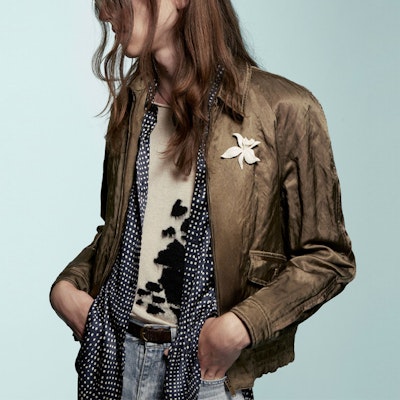 SAINT LAURENT SS21 Metallic Satin Raglan Zip Jacket for Men 637524Y1C173171 Shop SAINT LAURENT SS21 Metallic Satin Raglan Zip Jacket for Men 637524Y1C173171