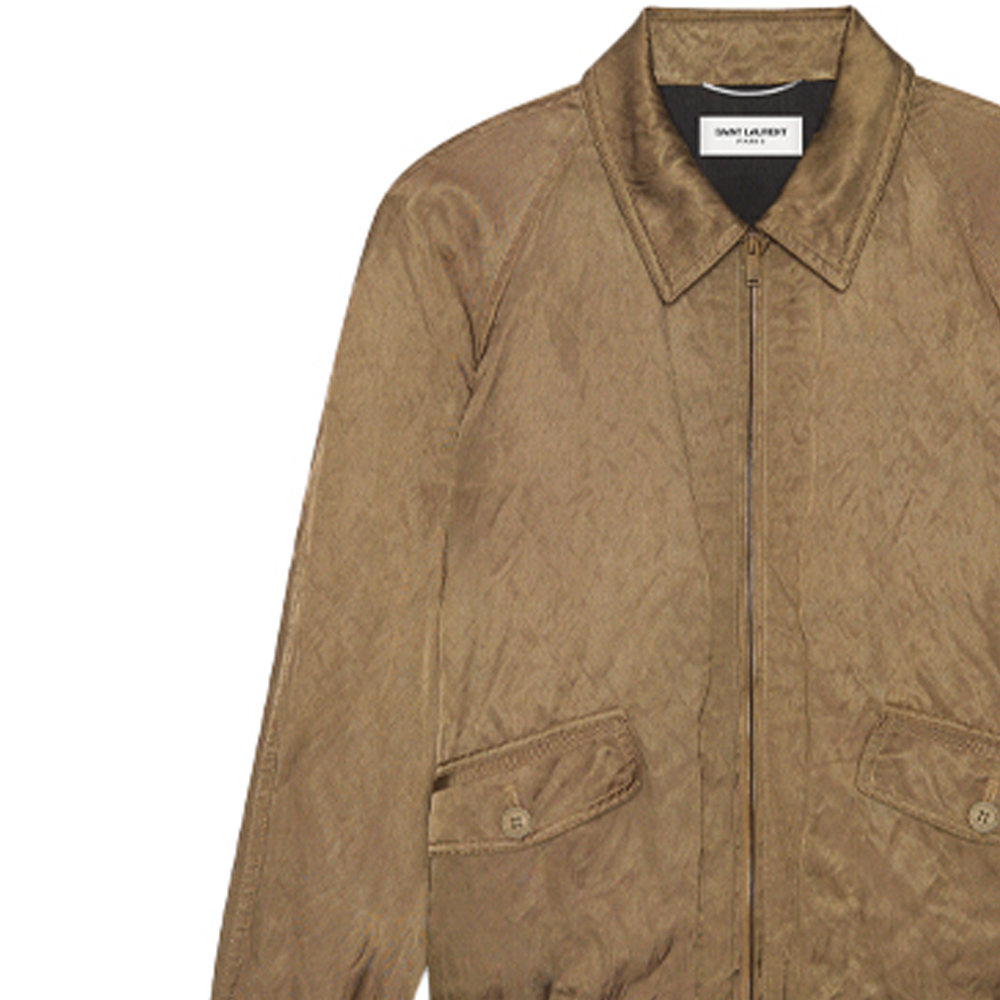 Purchase SAINT LAURENT SS21 Metallic Satin Raglan Zip Jacket for Men 637524Y1C173171