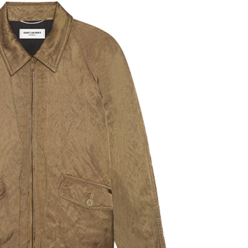 Sizing SAINT LAURENT SS21 Metallic Satin Raglan Zip Jacket for Men 637524Y1C173171