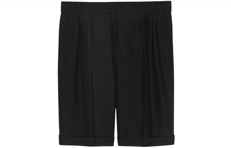saint-laurent-ss-21-pleated-casual-shorts-black-638543-y1-c461000