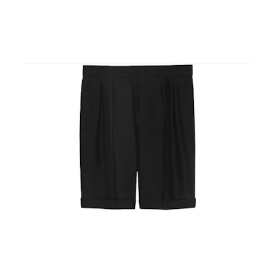 SAINT LAURENT SS21 Pleated Casual Shorts Black. 638543Y1C461000