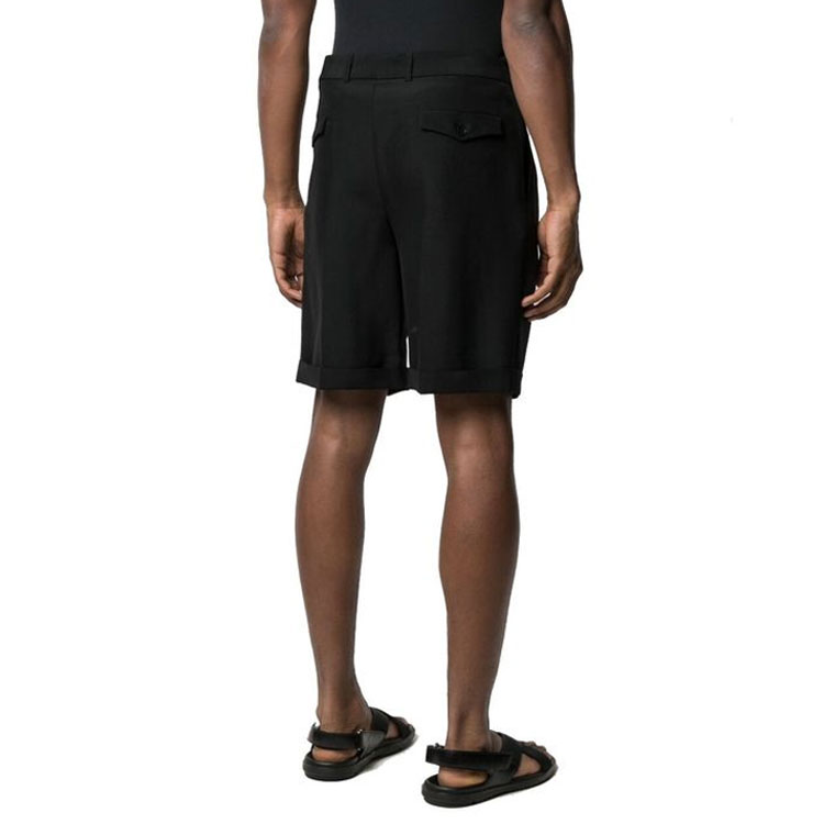 Details for SAINT LAURENT SS21 Seluar Pendek Kasual Berlipat Hitam. 638543Y1C461000