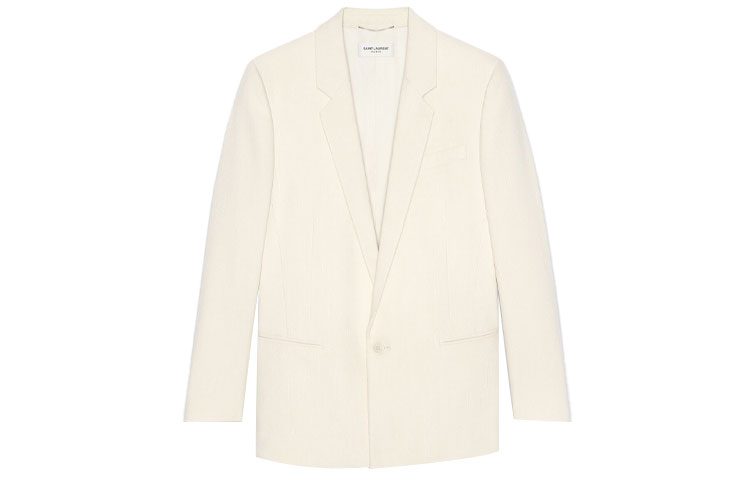 Order SAINT LAURENT SS21 Blazer Warna Putih Kapur 644458Y1C259601