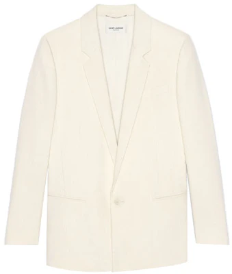 SAINT LAURENT SS21 Blazer Warna Putih Kapur 644458Y1C259601 Order SAINT LAURENT SS21 Blazer Warna Putih Kapur 644458Y1C259601