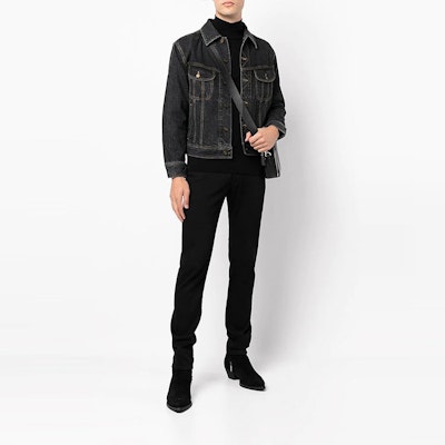 SAINT LAURENT SS22 Black Denim Jacket Long Sleeve Single-Breasted 660464Y18OA Lookbook SAINT LAURENT SS22 Black Denim Jacket Long Sleeve Single-Breasted 660464Y18OA