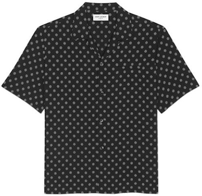 SAINT LAURENT SS22 Black Polka Dot Print Relaxed Short Sleeve Shirt. 531956Y1F191095 Order SAINT LAURENT SS22 Black Polka Dot Print Relaxed Short Sleeve Shirt. 531956Y1F191095