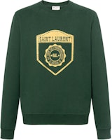 SAINT LAURENT SS22 Green Letter Print Pullover Crewneck Sweatshirt 686608Y36RN3842 SAINT LAURENT SS22 Green Letter Print Pullover Crewneck Sweatshirt 686608Y36RN3842
