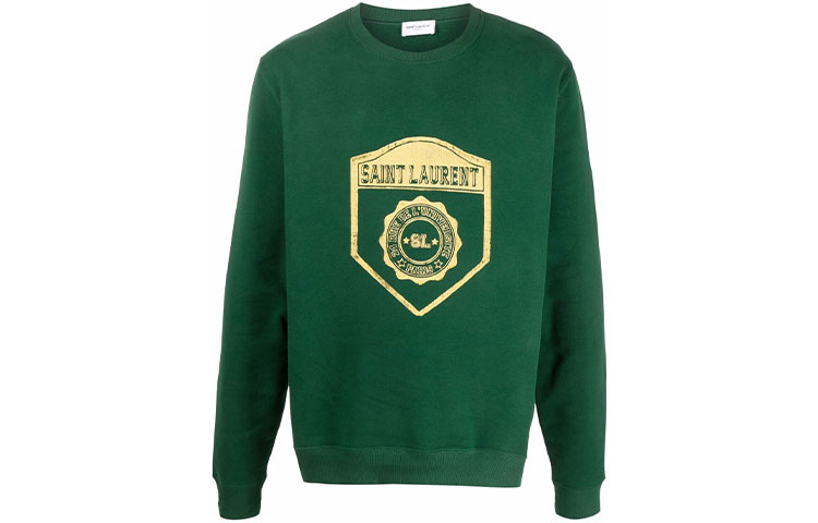 Order 圣罗兰SS22绿色字母印花圆领卫衣 686608Y36RN3842