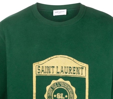 圣罗兰SS22绿色字母印花圆领卫衣 686608Y36RN3842 Details for 圣罗兰SS22绿色字母印花圆领卫衣 686608Y36RN3842