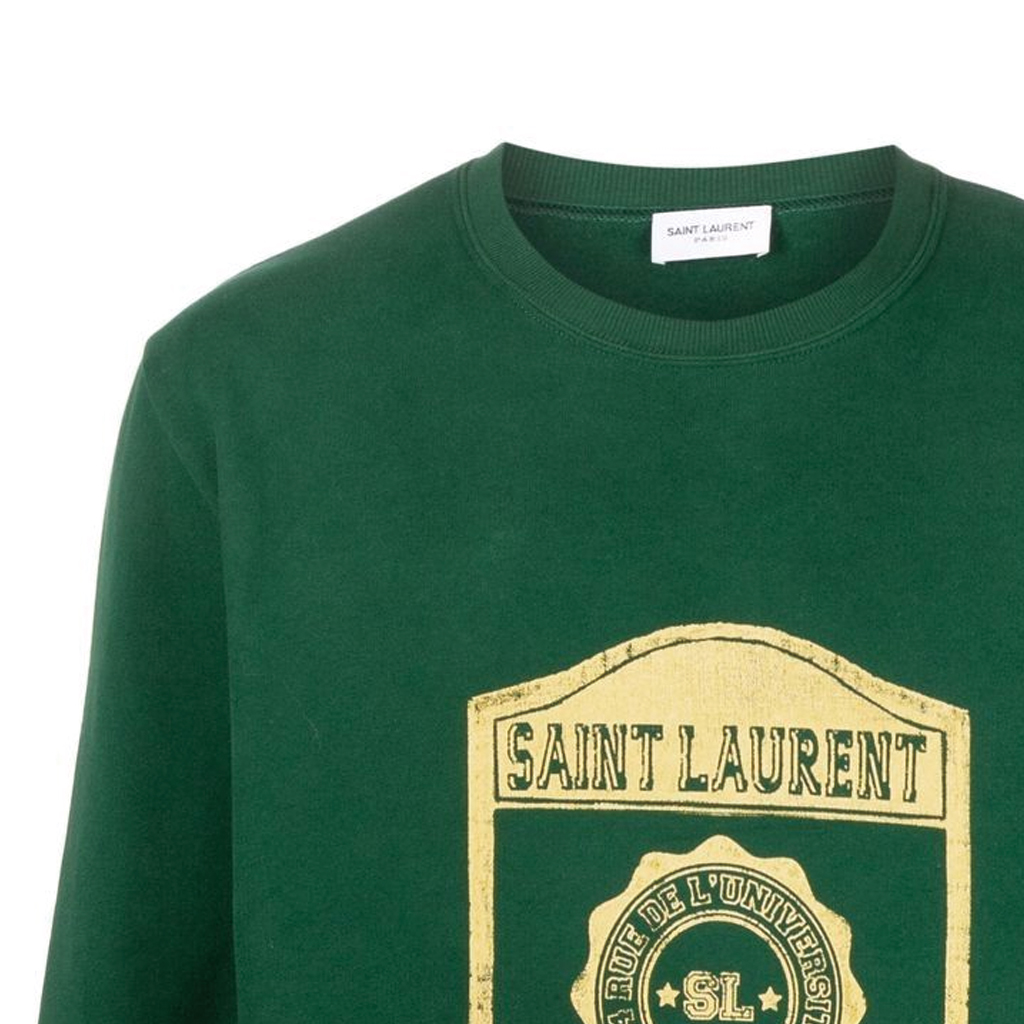 Sizing 圣罗兰SS22绿色字母印花圆领卫衣 686608Y36RN3842