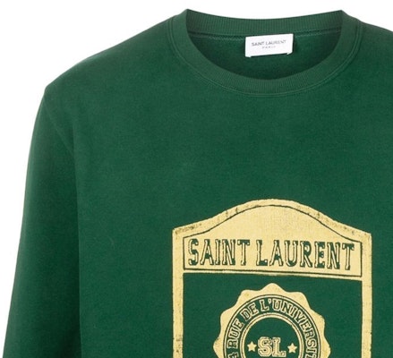 圣罗兰SS22绿色字母印花圆领卫衣 686608Y36RN3842 Sizing 圣罗兰SS22绿色字母印花圆领卫衣 686608Y36RN3842