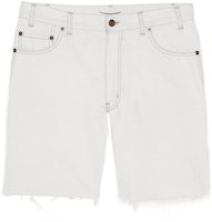 SAINT LAURENT SS22 Grey White Raw Hem Straight Fit Shorts 688100Y01KB9029 SAINT LAURENT SS22 Grey White Raw Hem Straight Fit Shorts 688100Y01KB9029