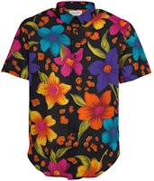 SAINT LAURENT SS22 Red Floral Print Short-Sleeve Button-Up Shirt 688325Y2E948486 SAINT LAURENT SS22 Red Floral Print Short-Sleeve Button-Up Shirt 688325Y2E948486