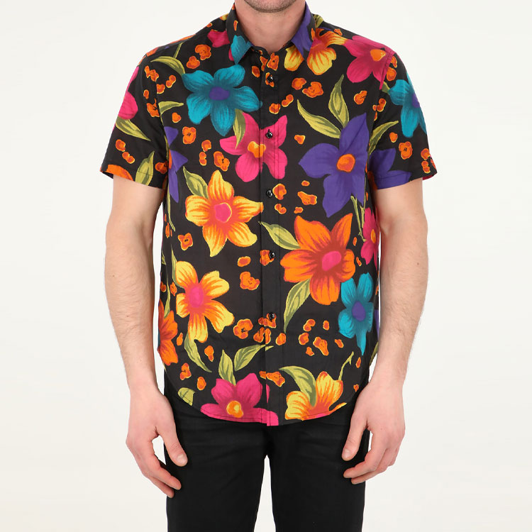 Shop 圣罗兰SS22红色花卉印花短袖衬衫 688325Y2E948486