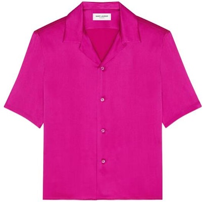 SAINT LAURENT SS22 Solid Pink Short-Sleeve Relaxed Casual Shirt. 713875Y900R5550 Buy SAINT LAURENT SS22 Solid Pink Short-Sleeve Relaxed Casual Shirt. 713875Y900R5550