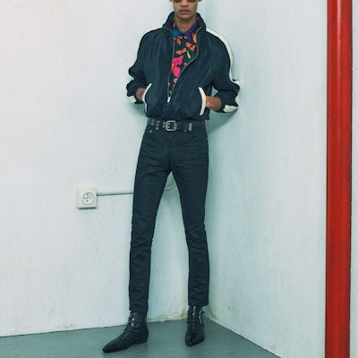 SAINT LAURENT SS22 Striped Colorblock Zip Jacket Black Long Sleeve 684942Y2E801000 Shop SAINT LAURENT SS22 Striped Colorblock Zip Jacket Black Long Sleeve 684942Y2E801000