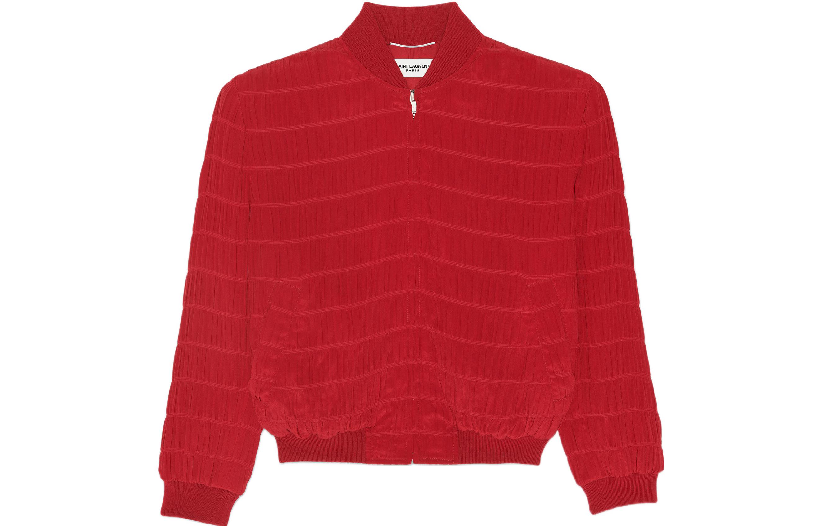 SAINT LAURENT SS22  Striped Crepe Jacket Red 682844Y2E236263