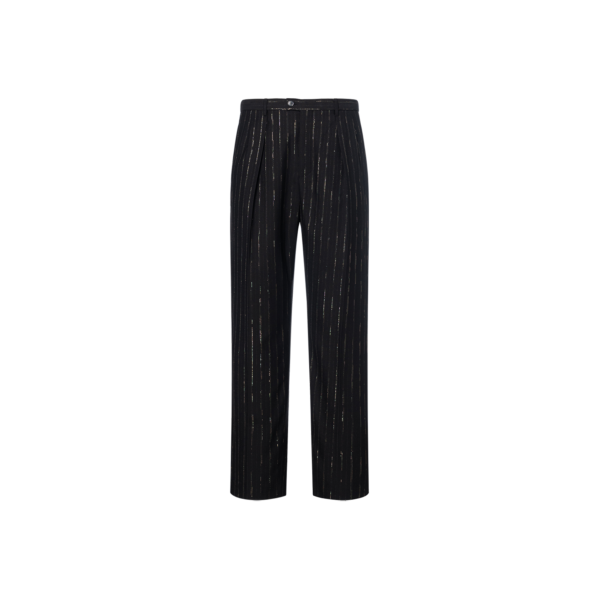 SAINT LAURENT SS22  Striped Wool High-Waisted Casual Pants 682379Y1E551055