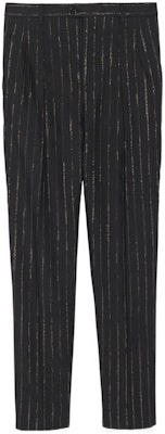 SAINT LAURENT SS22 Seluar Kasual Wool Berjalur Pinggang Tinggi 682379Y1E551055 Order SAINT LAURENT SS22 Seluar Kasual Wool Berjalur Pinggang Tinggi 682379Y1E551055