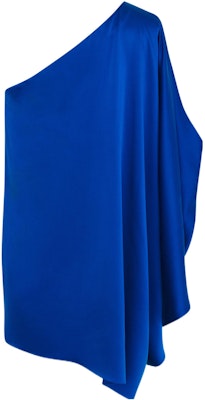 SAINT LAURENT SS22 藍色絲緞單肩連衣裙 702816Y070N4164 Lookbook SAINT LAURENT SS22 藍色絲緞單肩連衣裙 702816Y070N4164