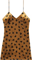 SAINT LAURENT SS22 Brown V-Neck Heart Print Short Cami Fairy Dress 683136Y5E163065 SAINT LAURENT SS22 Brown V-Neck Heart Print Short Cami Fairy Dress 683136Y5E163065