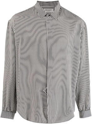 圣罗兰SS22条纹长袖丝绸衬衫黑色男士 680495Y2E111095 Order 圣罗兰SS22条纹长袖丝绸衬衫黑色男士 680495Y2E111095