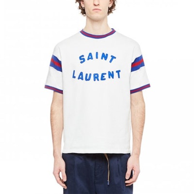 圣罗兰 SS22 男士拼色圆领短袖T恤 白色 689402Y36LO9582 Purchase 圣罗兰 SS22 男士拼色圆领短袖T恤 白色 689402Y36LO9582