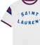 Cheap 圣罗兰 SS22 男士拼色圆领短袖T恤 白色 689402Y36LO9582
