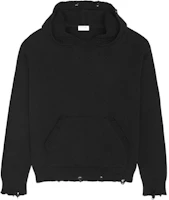 Saint Laurent SS22 Distressed Oversized Pocket Pullover Hoodie Black Mens 712150YALO21000 Saint Laurent SS22 Distressed Oversized Pocket Pullover Hoodie Black Mens 712150YALO21000