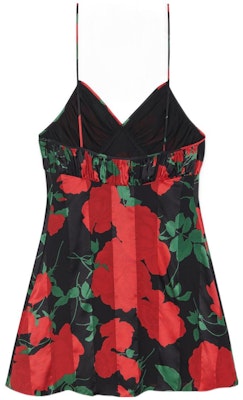 Saint Laurent SS22 Dress Bunga Cetak V-Neck Ruched Camisole Hitam. 702026Y8E041029 Lookbook Saint Laurent SS22 Dress Bunga Cetak V-Neck Ruched Camisole Hitam. 702026Y8E041029