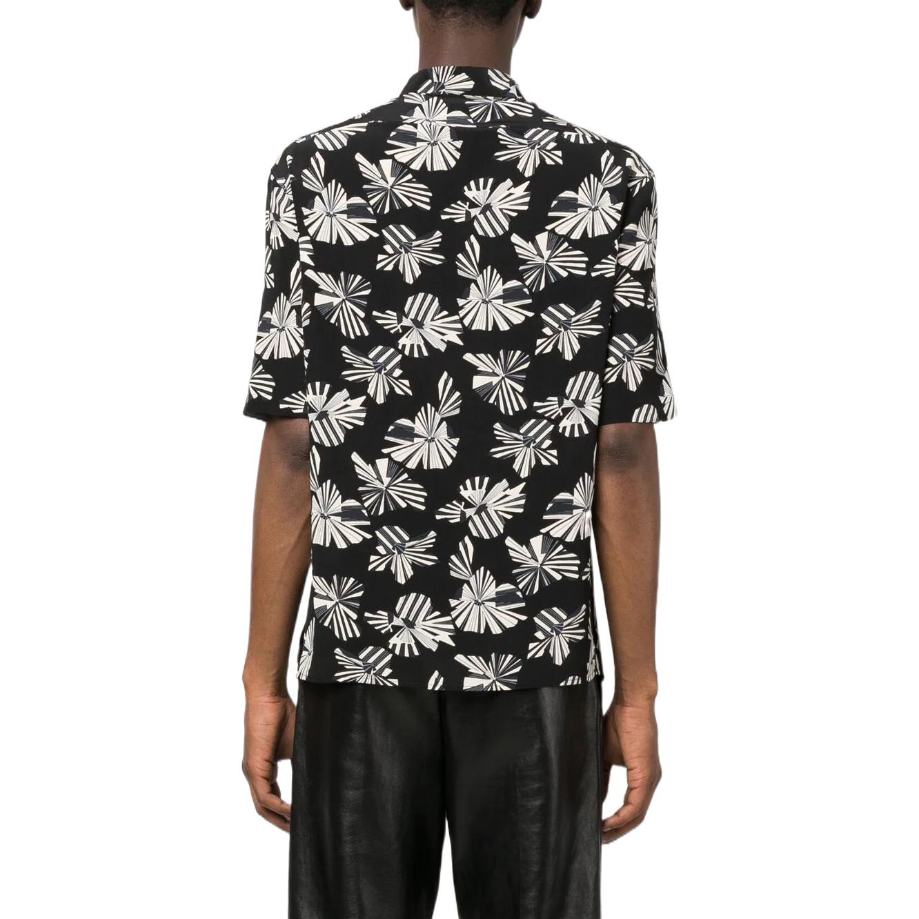 Shop 聖羅蘭 SS22 幾何印花單排扣襯衫 男款 黑色 601070Y1F521087