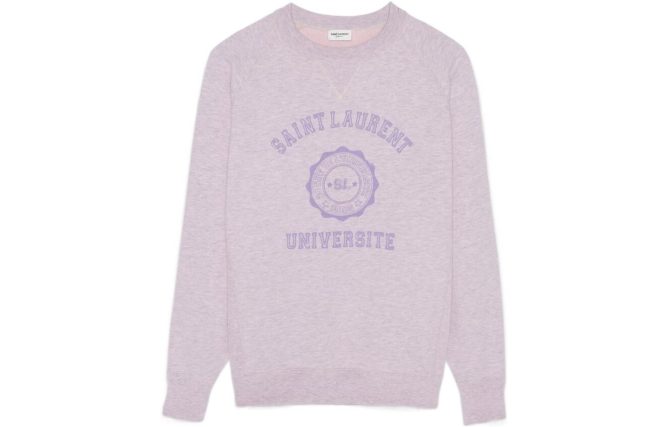 Order 聖羅蘭 SS22 紫色標誌印花棉質圓領衛衣。 683995Y36NU5421
