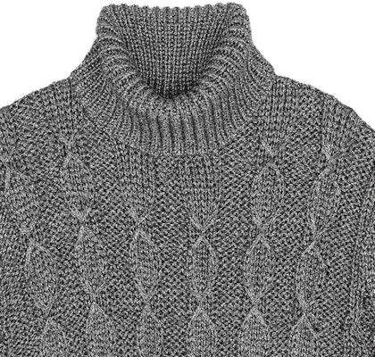 SAINT LAURENT SS22 Silver Chunky Knit Cable High-Neck Sweater for Men 712371Y75RJ1081 Purchase SAINT LAURENT SS22 Silver Chunky Knit Cable High-Neck Sweater for Men 712371Y75RJ1081