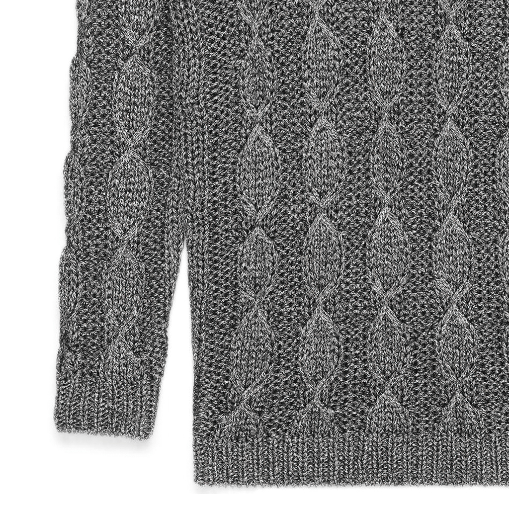 Sizing SAINT LAURENT SS22 Silver Chunky Knit Cable High-Neck Sweater for Men 712371Y75RJ1081