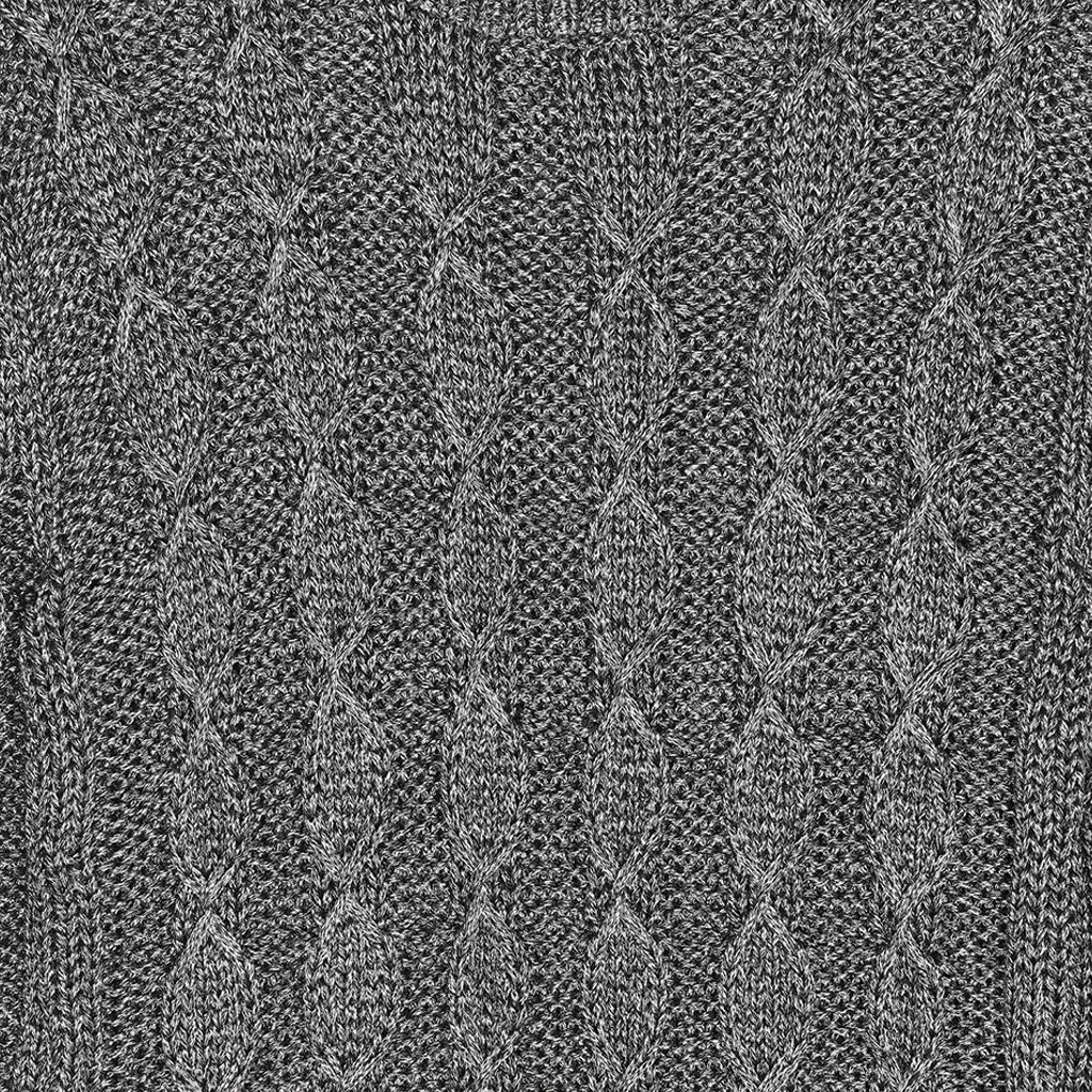 Cheap SAINT LAURENT SS22 Silver Chunky Knit Cable High-Neck Sweater for Men 712371Y75RJ1081