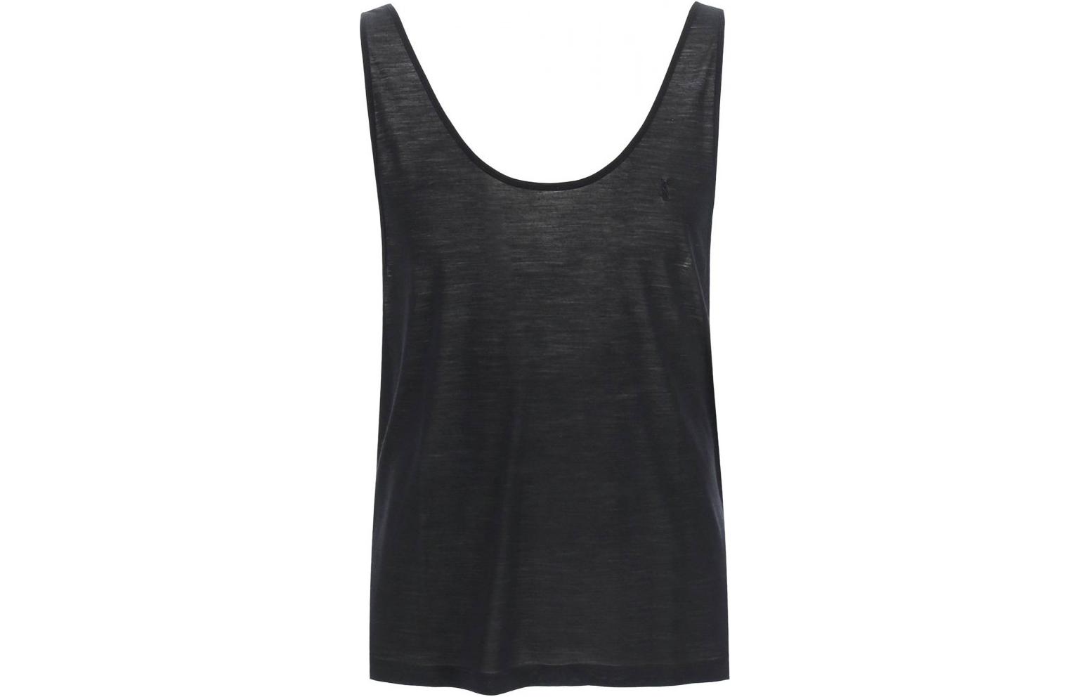 SAINT LAURENT SS22 Sleeveless Slim Fit Tank Top for Men in Black. 681466Y36HA1000