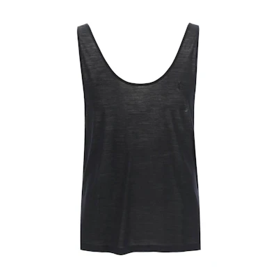 SAINT LAURENT SS22 Sleeveless Slim Fit Tank Top for Men in Black. 681466Y36HA1000