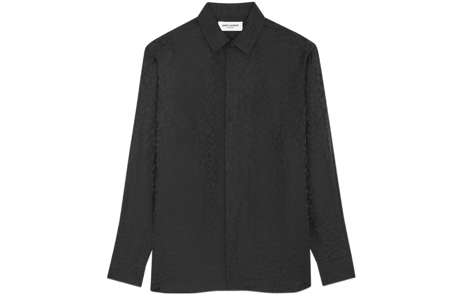 Order SAINT LAURENT SS22 男士純黑長袖扣襯衫 646850Y1F181000