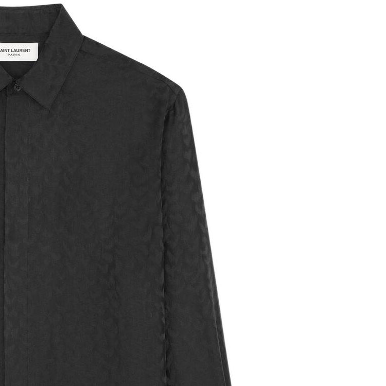 Purchase SAINT LAURENT SS22 男士純黑長袖扣襯衫 646850Y1F181000