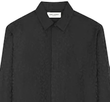 Details for SAINT LAURENT SS22 Solid Black Long Sleeve Button-Up Shirt for Men 646850Y1F181000