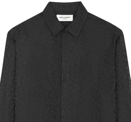 SAINT LAURENT SS22 Baju Kemeja Lengan Panjang Hitam Lelaki 646850Y1F181000 Details for SAINT LAURENT SS22 Baju Kemeja Lengan Panjang Hitam Lelaki 646850Y1F181000